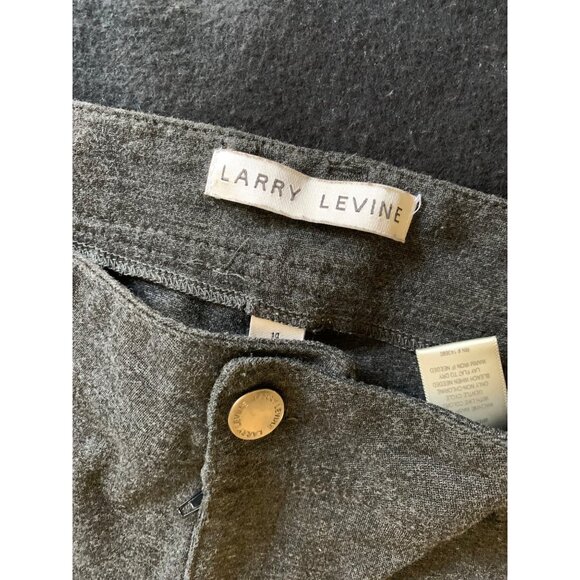 Larry Levine Charcoal Gray Stretch Pants Size 14 With Button Closure & Pockets - Picture 2 of 7
